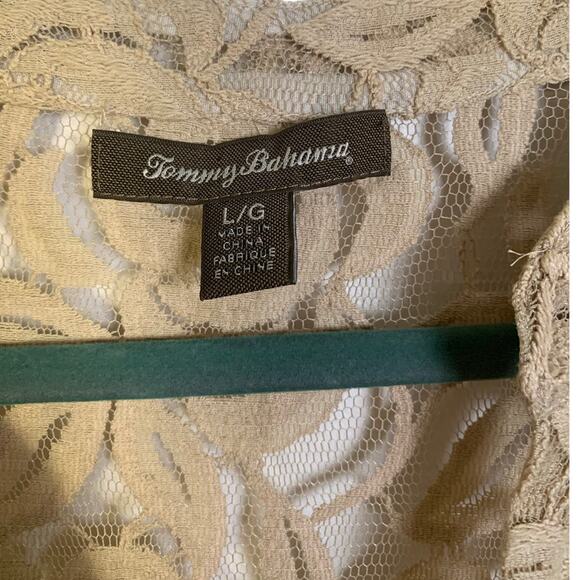 Tommy Bahama Cream Rose Lace Blouse, Size L - Picture 3 of 7